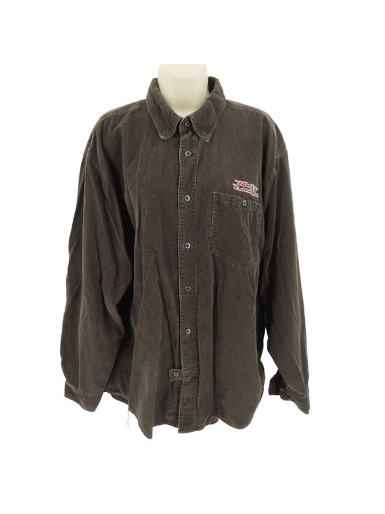Harley-Davidson Other - Harley Davidson Mens Large Dark Brown Corduroy Collared Button Front Shirt Top